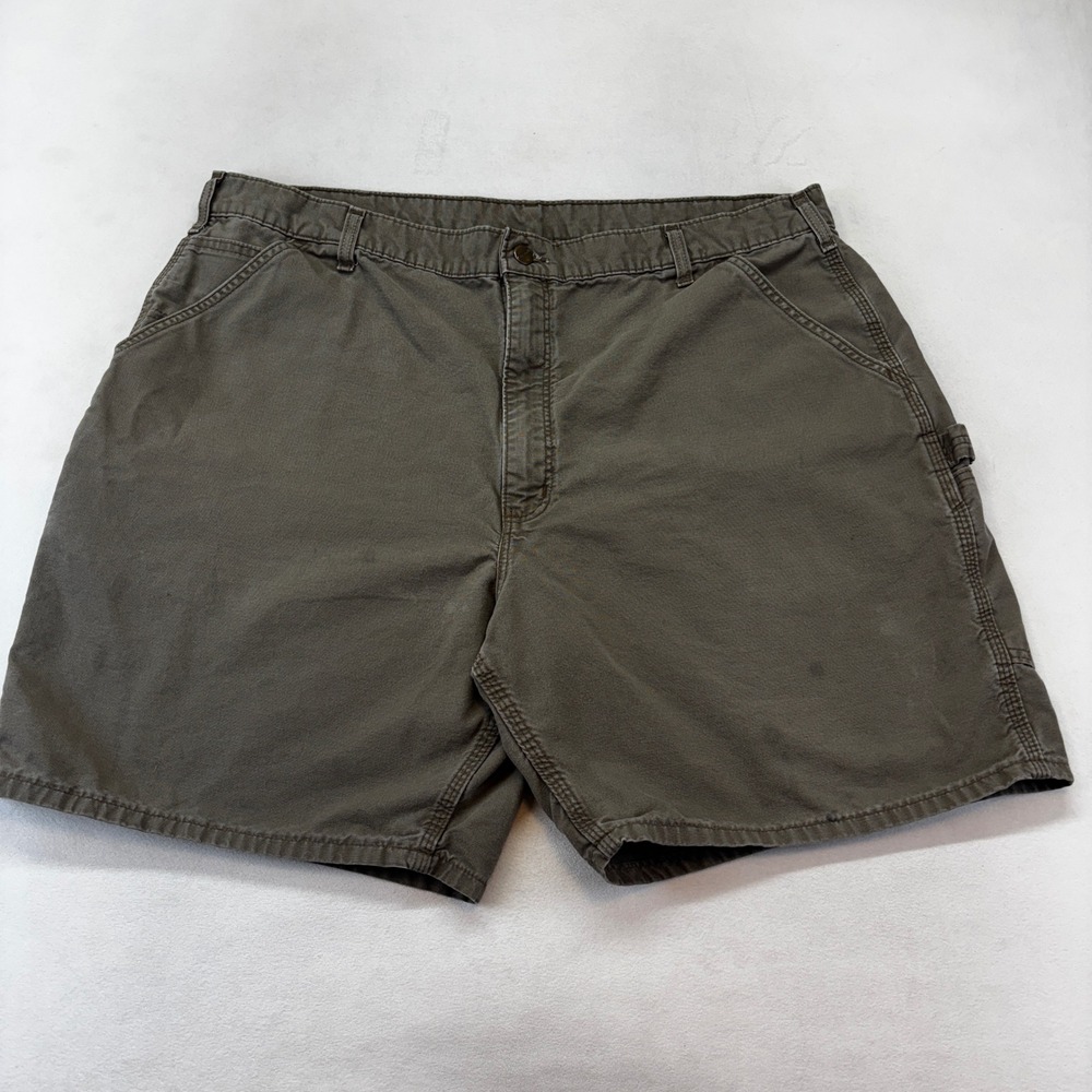Carhartt Carpenter Shorts Mens 42 Brown B144 LBR Canvas Workwear Utility